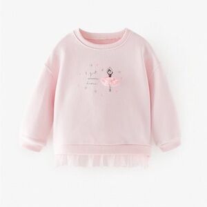 Zara Ballerina Tulle Sweatshirt